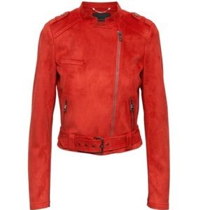 Banana Republic Red vegan suede moto jacket (NWT)